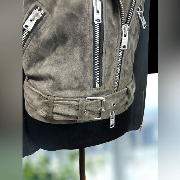 ALLSAINTS Jensen ColorBlock Leather Suede Biker Jacket Size 4 US 36 EU UK 8 - Picture 11 of 16